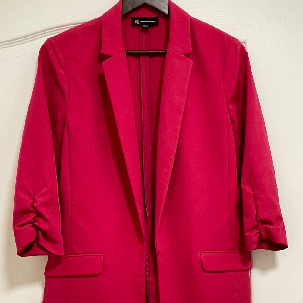 INC Oversized Fuchsia Pink 3/4 sleeve Blazer 90's style